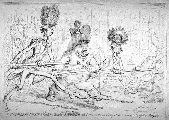 'St George's Volunteers...', 1797. Artist: James Gillray