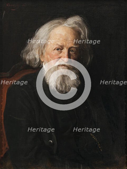 Portrait of the Historian Johann Nepomuk Sepp (1816-1909), 1902. Creator: Defregger, Franz, von (1835-1921).