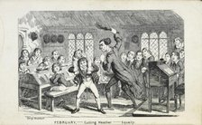 February - Cutting Weather - Squally, 1835-1853. Creator: George Cruikshank.