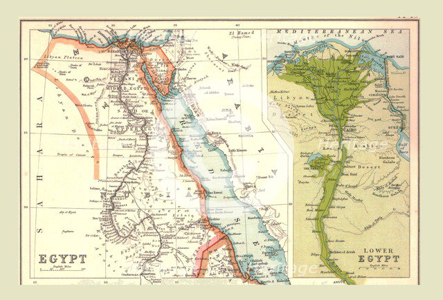 Map of Egypt, 1902.  Creator: Unknown.