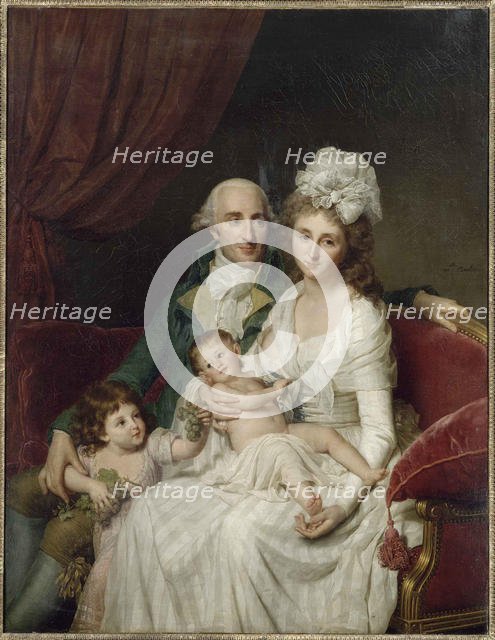 Monsieur Olive, trésorier des États de Bretagne et de sa famille, 1791-1792. Creator: Bouliard, Marie-Geneviève (1763-1825).