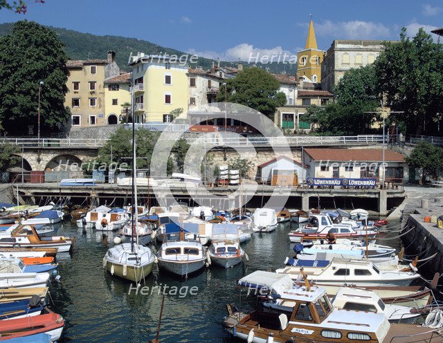 Harbour and Old Town, Lovran, Croatia.