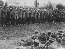 German prisoners lined up for examination,  8 Jun 1917. Creator: Bain News Service.