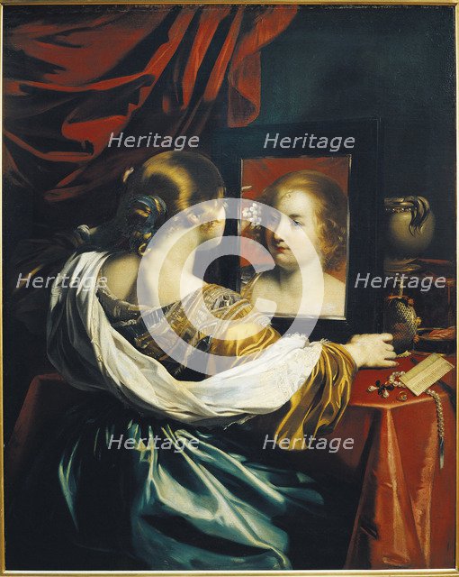 Vanity or Young woman at her toilet, c. 1626. Artist: Renieri (Régnier), Niccolo (c. 1590-1667)