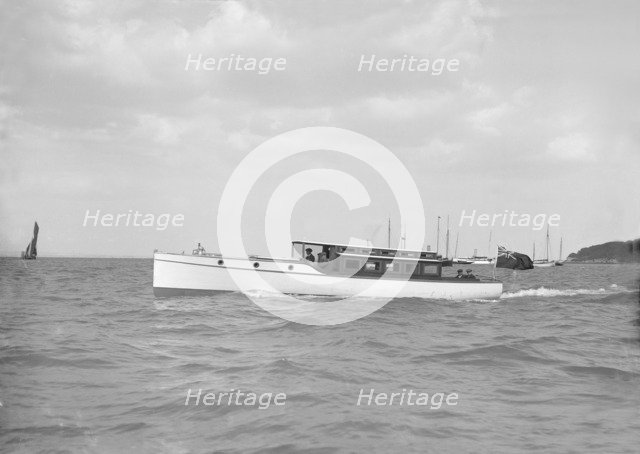 A 45 ft Wolseley cabin launch. Creator: Kirk & Sons of Cowes.