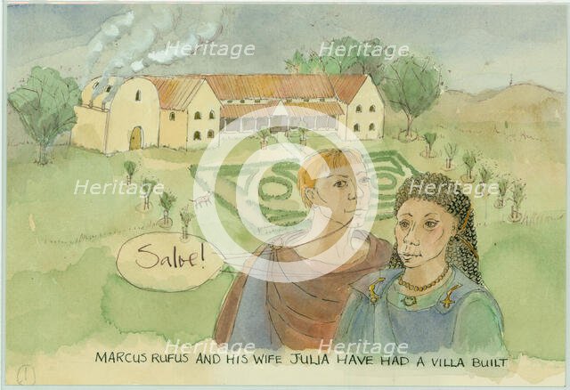 Marcus and Julia, with their newly built villa, 2003. Creator: Judith Dobie.