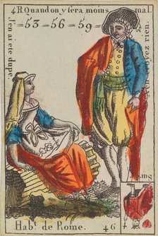 Hab.t de Rome from Playing Cards (for Quartets) 'Costumes des Peuples..., 1700-1799. Creator: Anon.