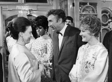 Princess Margaret meets Petula Clark and Frankie Howard, 1968. Artist: Unknown