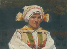 Girl in a Folk Costume, 1910. Creator: Anton Frolka.