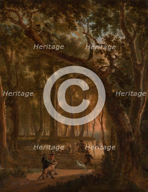 Deer Hunt in a Forest. Creator: Jan Hackaert.