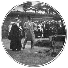 The King planting his oak at Rugby School, 1909. Creators: World's Graphic Press, Montague Dixon.