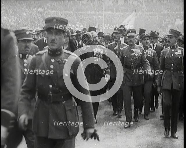 General Pangalos in a Crowd Filled Stadium, 1926. Creator: British Pathe Ltd.