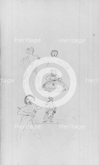 Five Various Figures (from Sketchbook), . Creator: John William Casilear.