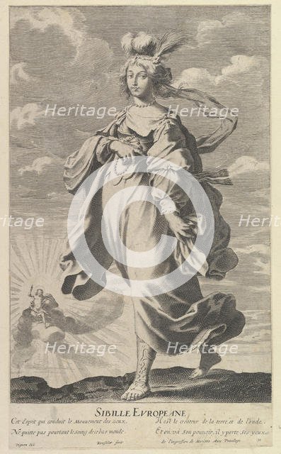 Sibylle Européenne, ca. 1635. Creators: Gilles Rousselet, Abraham Bosse.