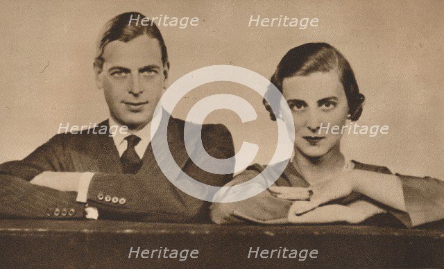 Prince George and Princess Marina, who became engaged on 28 August, 1934 (1935). Artist: Unknown.
