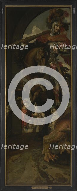 Saint George and the Princess of Silene Return to the City with the Vanquished Dragon, 1590. Creator: Martin de Vos.