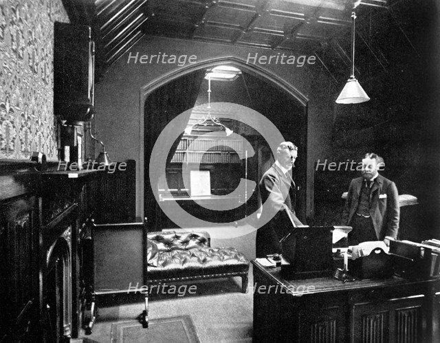 The Deputy Speaker's office, House of Commons, Westminster, London, c1905. Artist: Unknown
