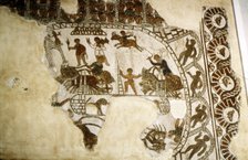 Roman mosaic, Chariot race, c2nd-3rd century. Artist: Unknown.
