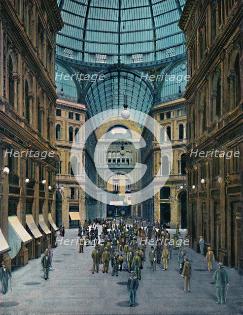 'Napoli - Interno Galleria Umberto I', (Interior of Galleria Umberto I), c1900. Creator: Unknown.