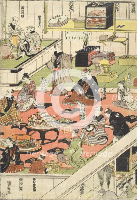 Backstage at an Edo Kabuki Theater, 1811. Creator: Utagawa Kunisada.