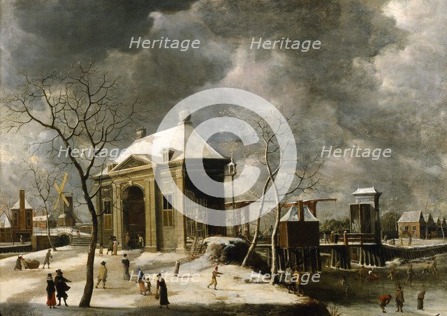 'Presumed view of an Amsterdam gate in winter', 1622. Creator: Jan Abrahamsz Beerstraten.