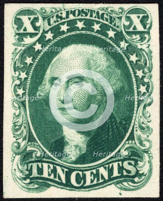 10c Washington trial color card proof, 1881. Creator: American Bank Note Company.