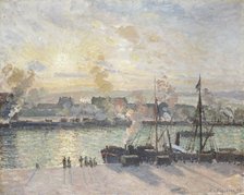 'Sunset, the port of Rouen', (Steamboats), 1898. Artist: Camille Pissarro.