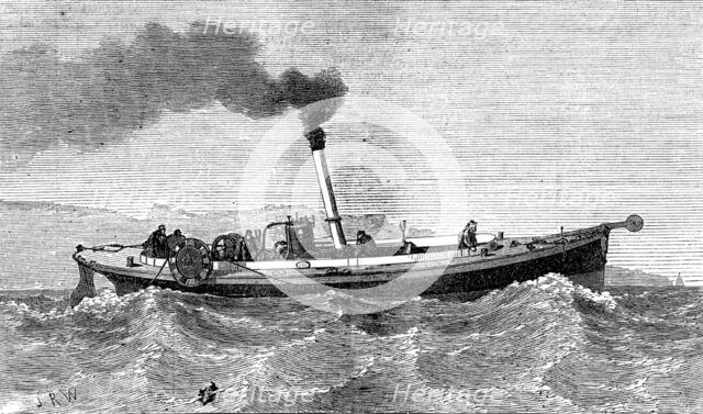 Steam-launch for the cable-ship Faraday, 1874. Creator: Unknown.