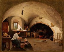 The Kitchen of Barra Castle, Aberdeenshire, 1854. Creator: James Cassie.