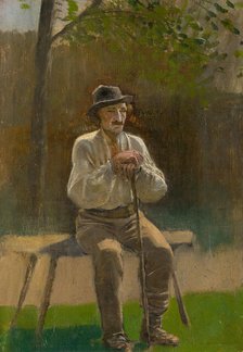 Seated Peasant, 1875-1880. Creator: Ladislav Mednyanszky.