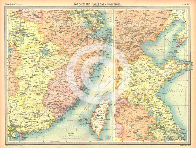 Political map of Eastern China.  Artist: Unknown.
