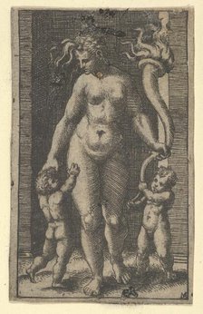 Venus attended by cupids, ca. 1500-1534. Creator: Marcantonio Raimondi.