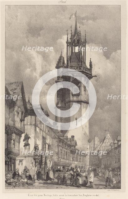 Tour du gros-horloge, Evreux, 1824. Creator: Richard Parkes Bonington.