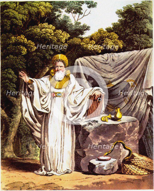 Arch-Druid in his full Judicial Costume (From The Costume of the Original Inhabitants of the Britis Artist: Smith, Charles Hamilton (1776-1859)