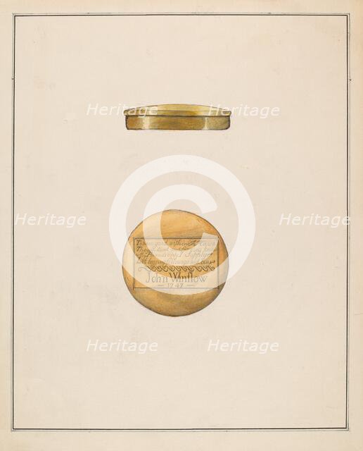 Snuff Box, c. 1936. Creator: Madeline Arnold.