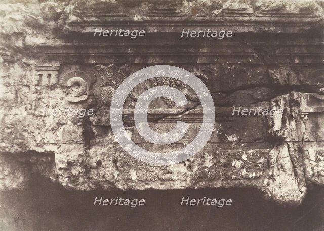 Jérusalem, Tombeau des rois de Juda, Frise supérieure et centrale, 1854. Creator: Auguste Salzmann.