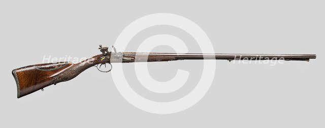Double-Barreled Flintlock Shotgun, Paris, c. 1810. Creator: Jean Arlot.