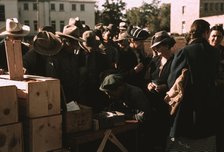Distributing surplus commodities, St. Johns, Ariz., 1940. Creator: Russell Lee.