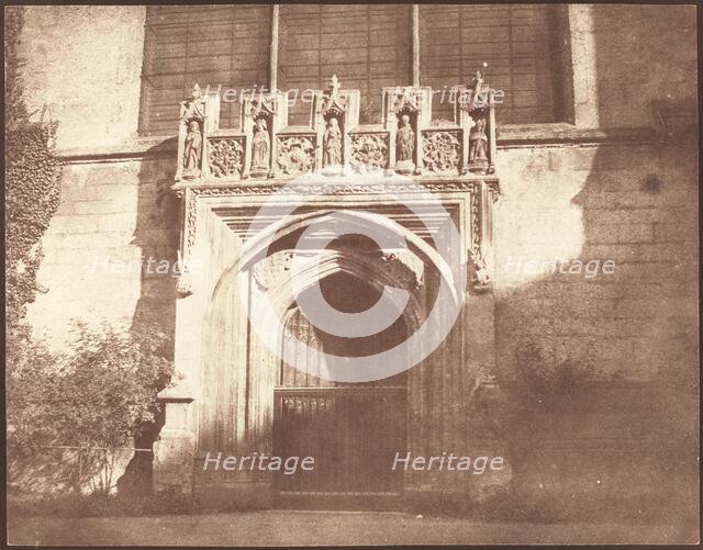 An Ancient Door in Magdalen College, Oxford, April 1843. Creator: William Henry Fox Talbot.