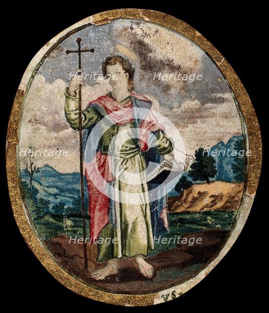 Saint John the Baptist in the wilderness, holding a cross, 1700-1799. Creator: Unknown.
