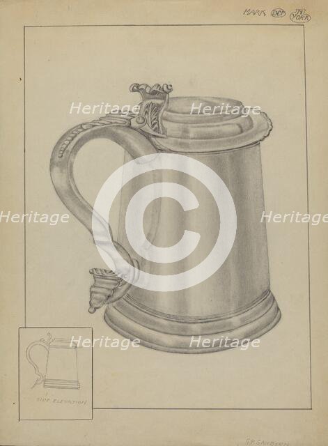 Silver Tankard, c. 1936. Creator: Gordon Sanborn.