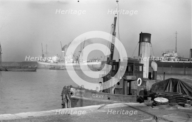 A small boat, the 'Gray', in Tilbury Docks, Essex, c1945-c1965. Artist: SW Rawlings
