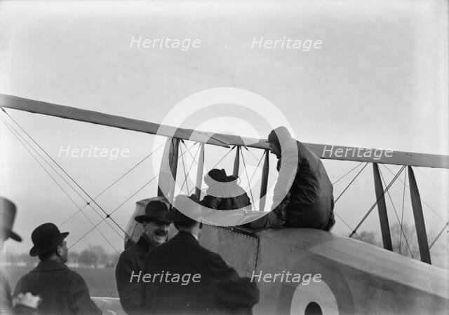 Allied Aircraft - Demonstration At Polo Grounds; Col. Charles E. Lee, British Aviator..., 1917. Creator: Harris & Ewing.