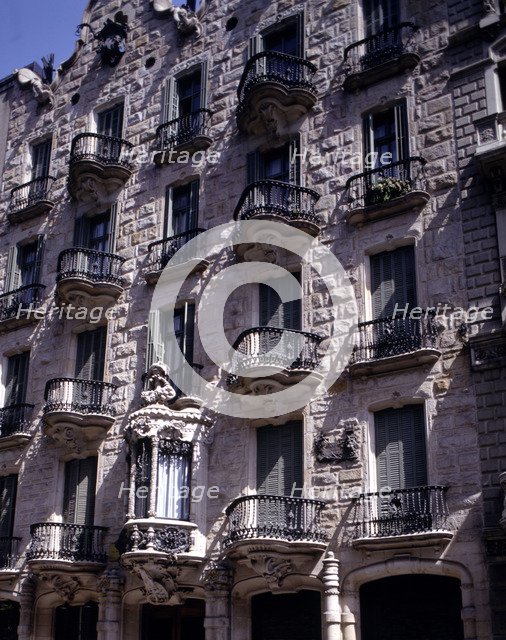 Detail of the façade of the house 'Can Calvet', at Caspe Street in Barcelona, 1898-1900, designed…