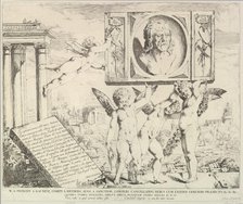 Title page: Homage to Mantegna, from "The Story of Saints James and Christopher in the Ere..., 1776. Creator: David Giovanni.