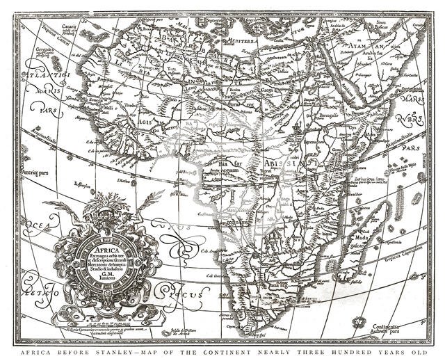'The Graphic' Stanley Number; 'Africa Before Stanley'--Map of the Continent printed 1609, published  Creator: Unknown.
