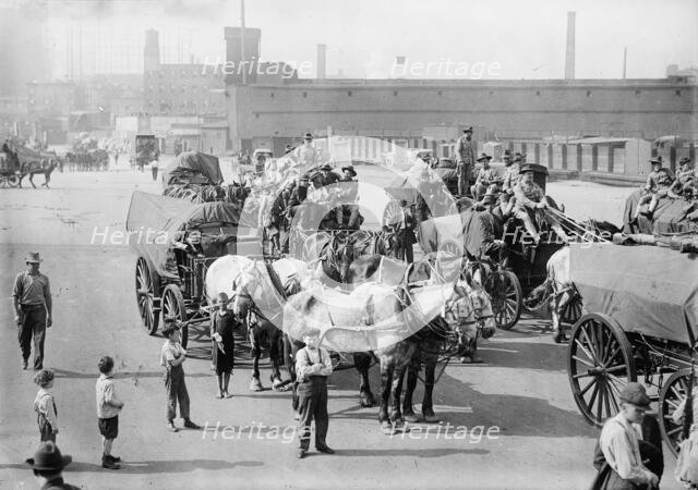 N.Y. troops (war game), between c1910 and c1915. Creator: Bain News Service.