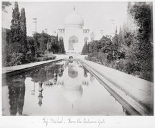 Taj Mahal, from the Entrance Gate, Late 1860s. Creator: Samuel Bourne.