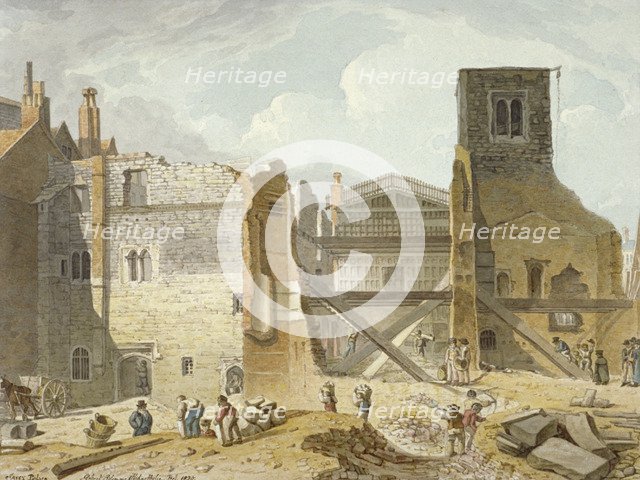 View of the demolition of the Savoy Palace, Westminster, London, 1820. Artist: Robert Blemmell Schnebbelie