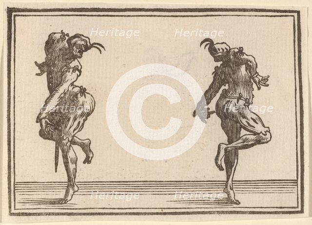 Two Pantaloons Dancing, 1621. Creator: Edouard Eckman.